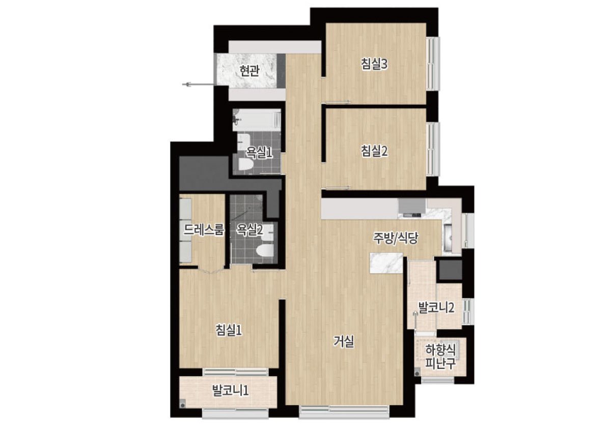 1단지 72㎡ C 평면도