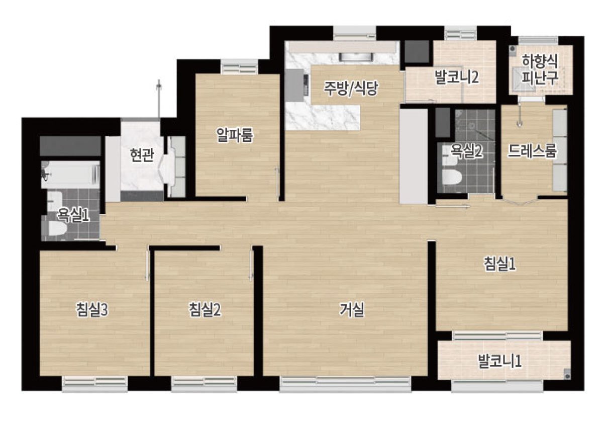 1단지 84㎡ A 평면도