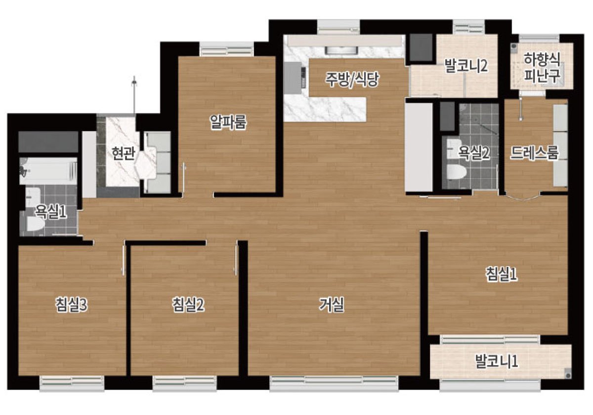 1단지 95㎡ A 평면도